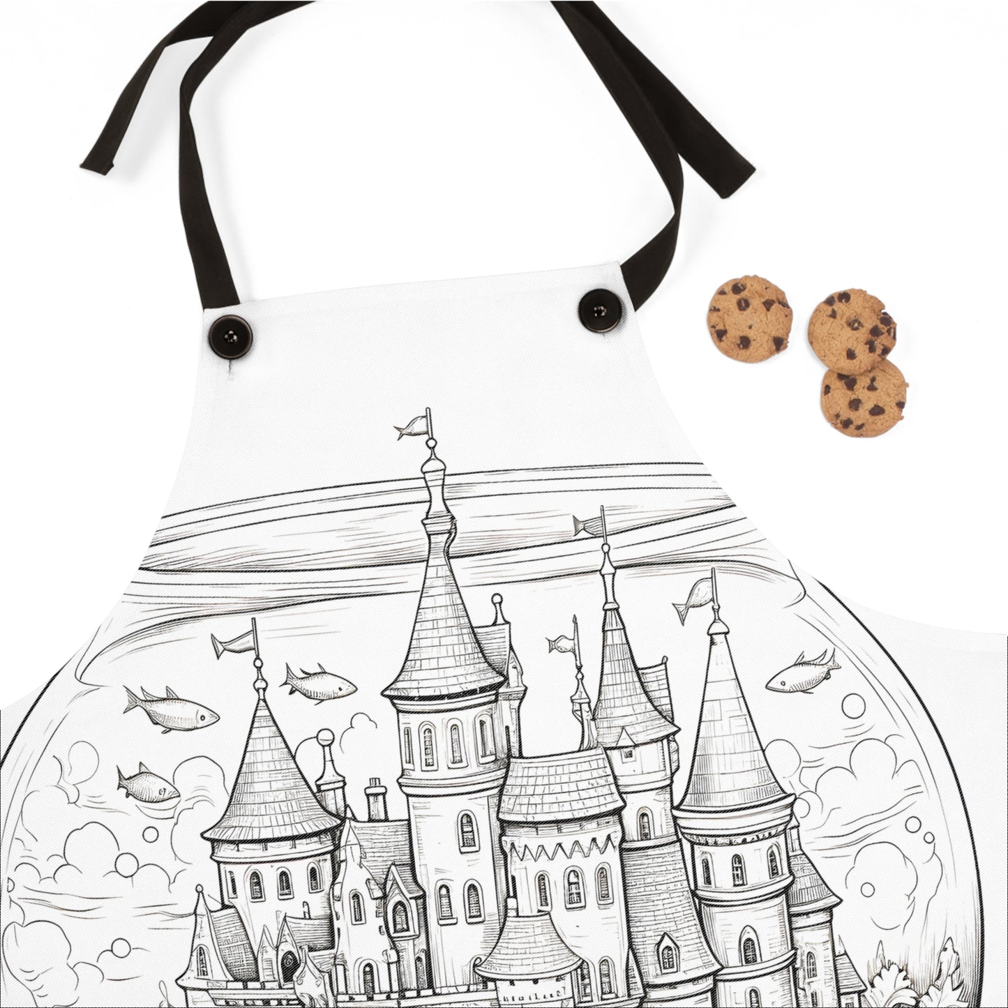 Apron Coloring Kit with 10 Fabric Markers - Castle in Fishbowl