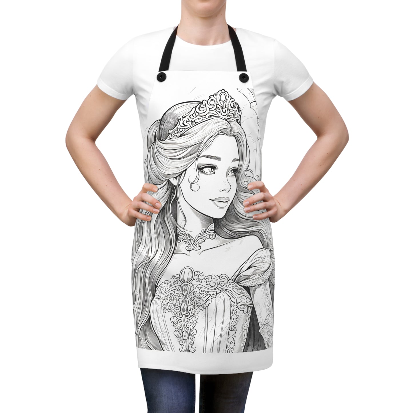 Apron Coloring Kit with 10 Fabric Markers - Elegant Princess