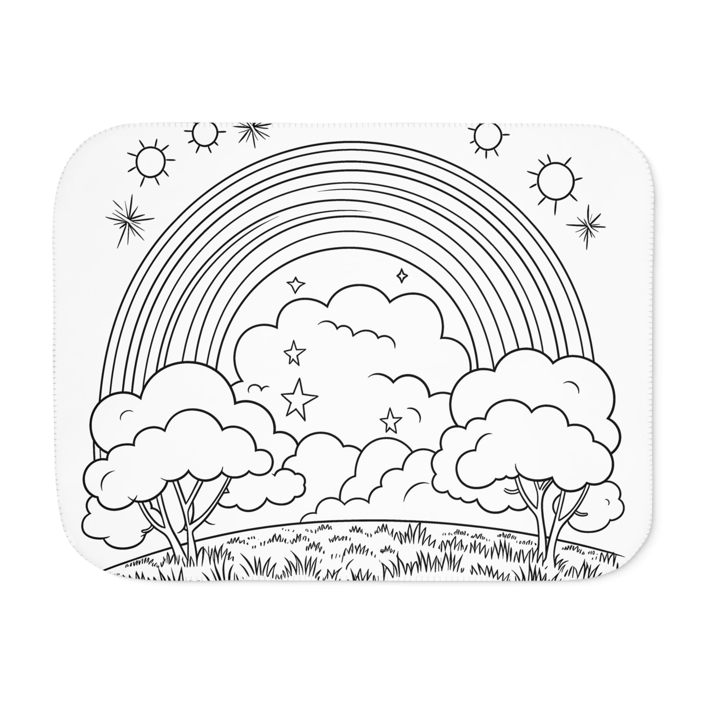 Blanket Coloring Kit with 10 Fabric Markers - Rainbow and Clouds