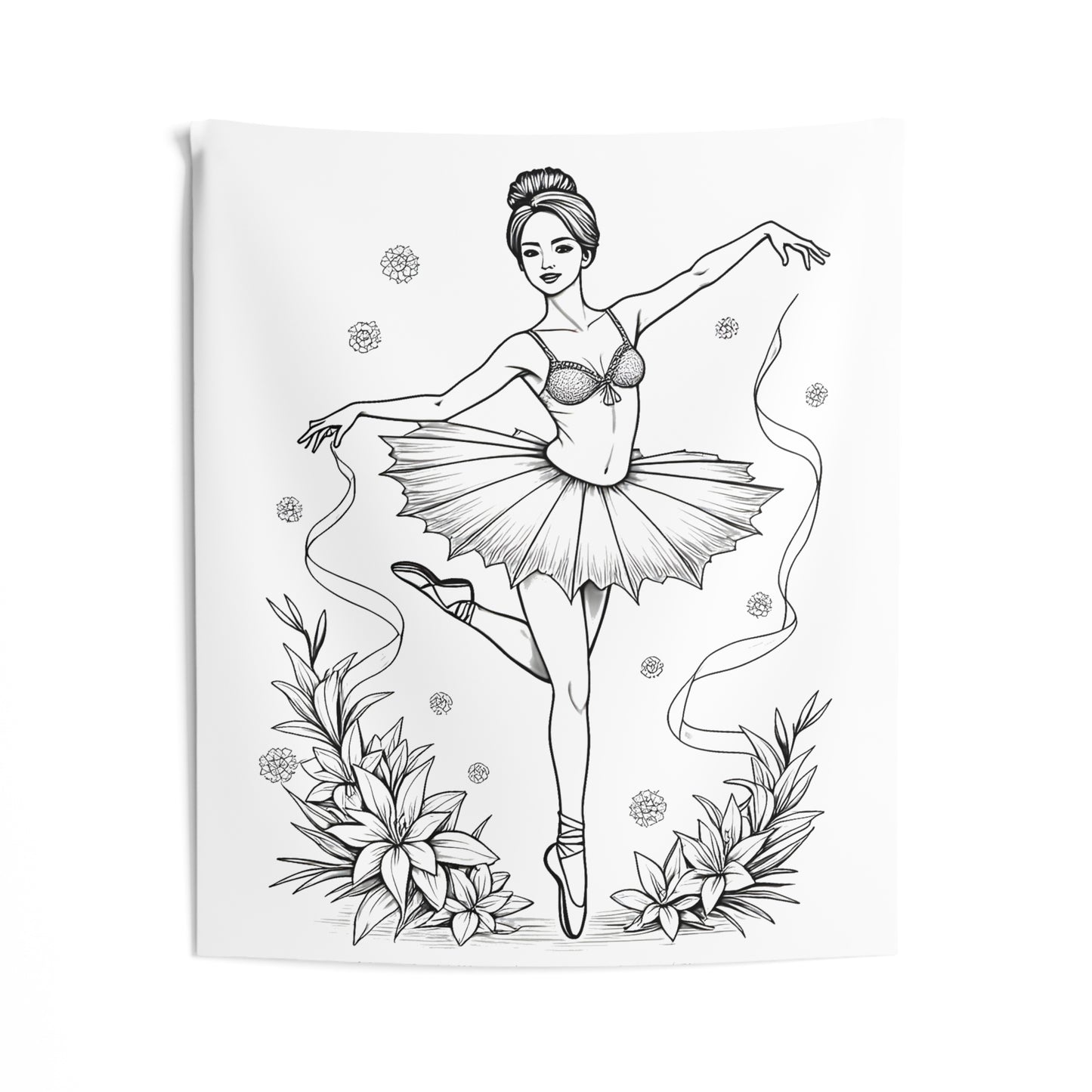 Indoor Wall Tapestries Coloring Kit with 10 Fabric Markers - Ballet