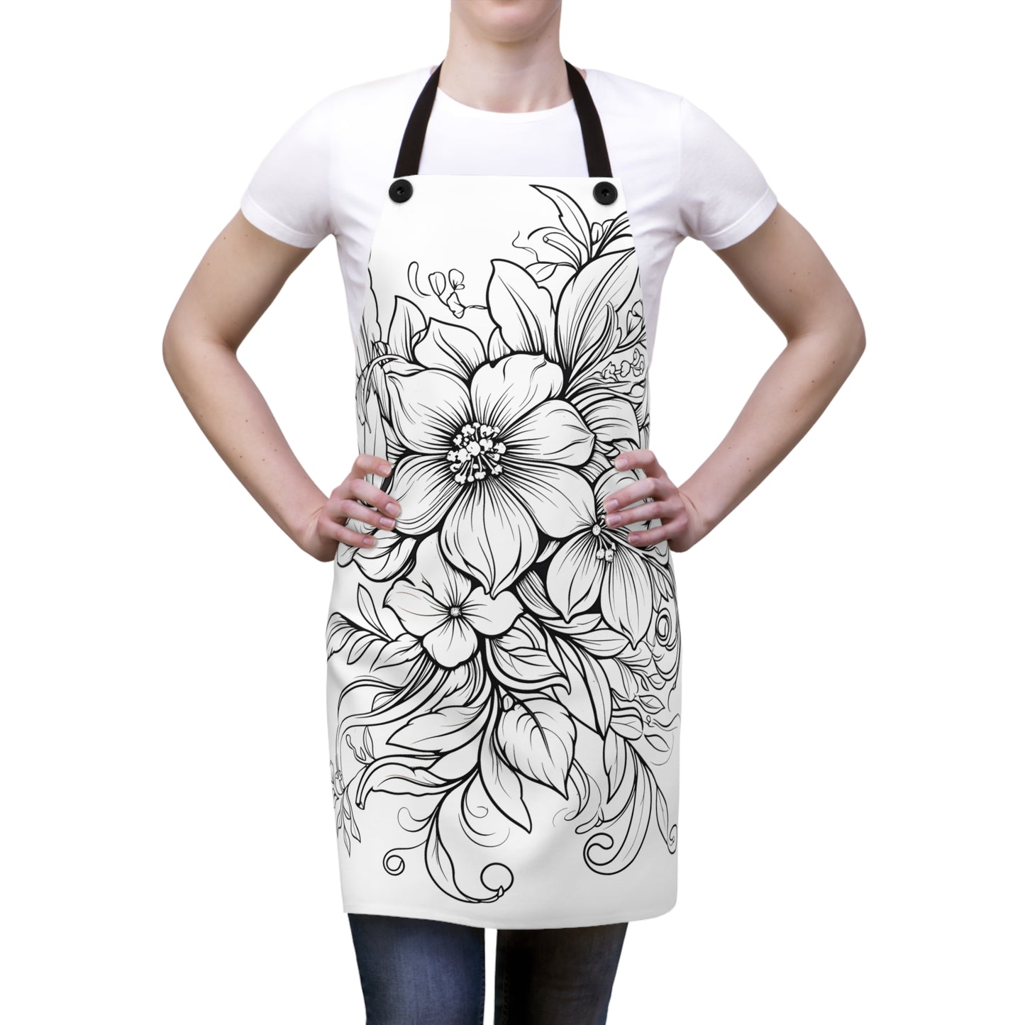 Apron Coloring Kit with 10 Fabric Markers - Floral Arrangement