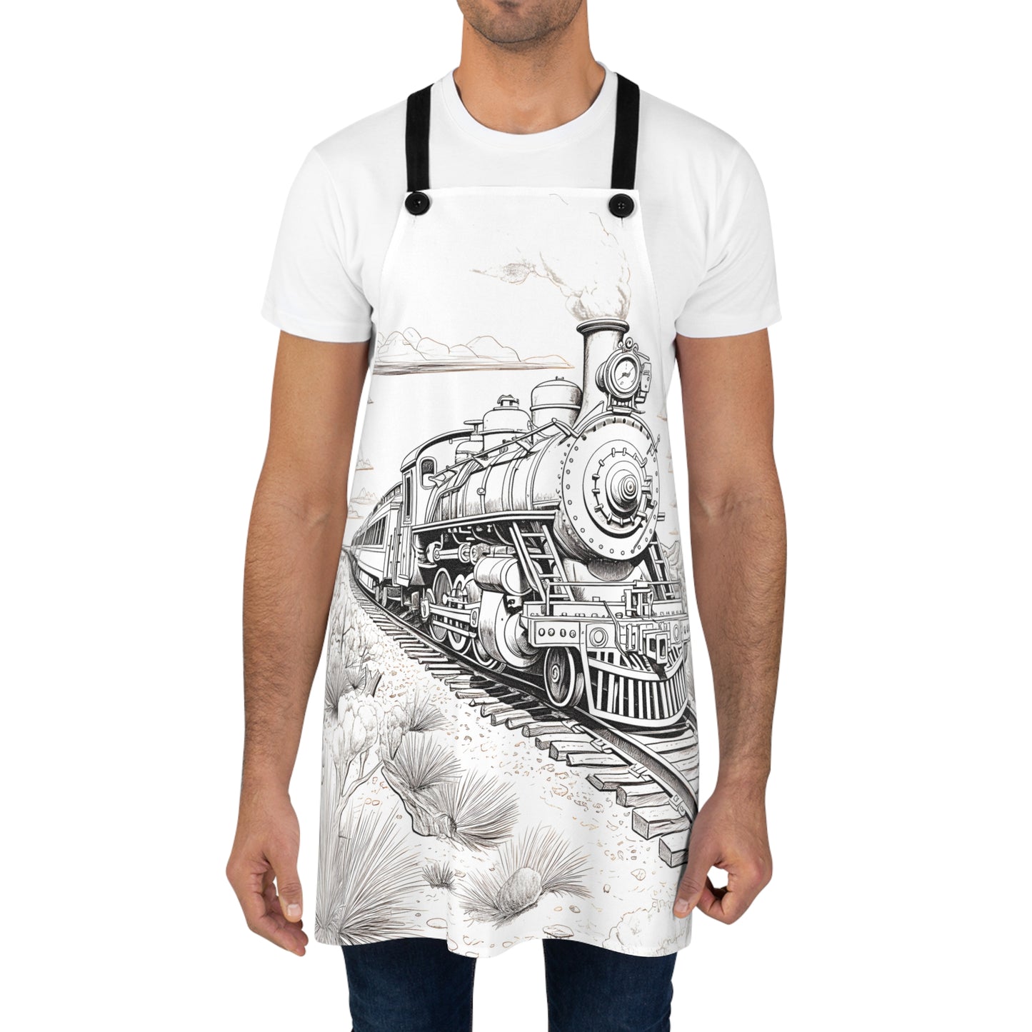 Apron Coloring Kit with 10 Fabric Markers - Steam Engine