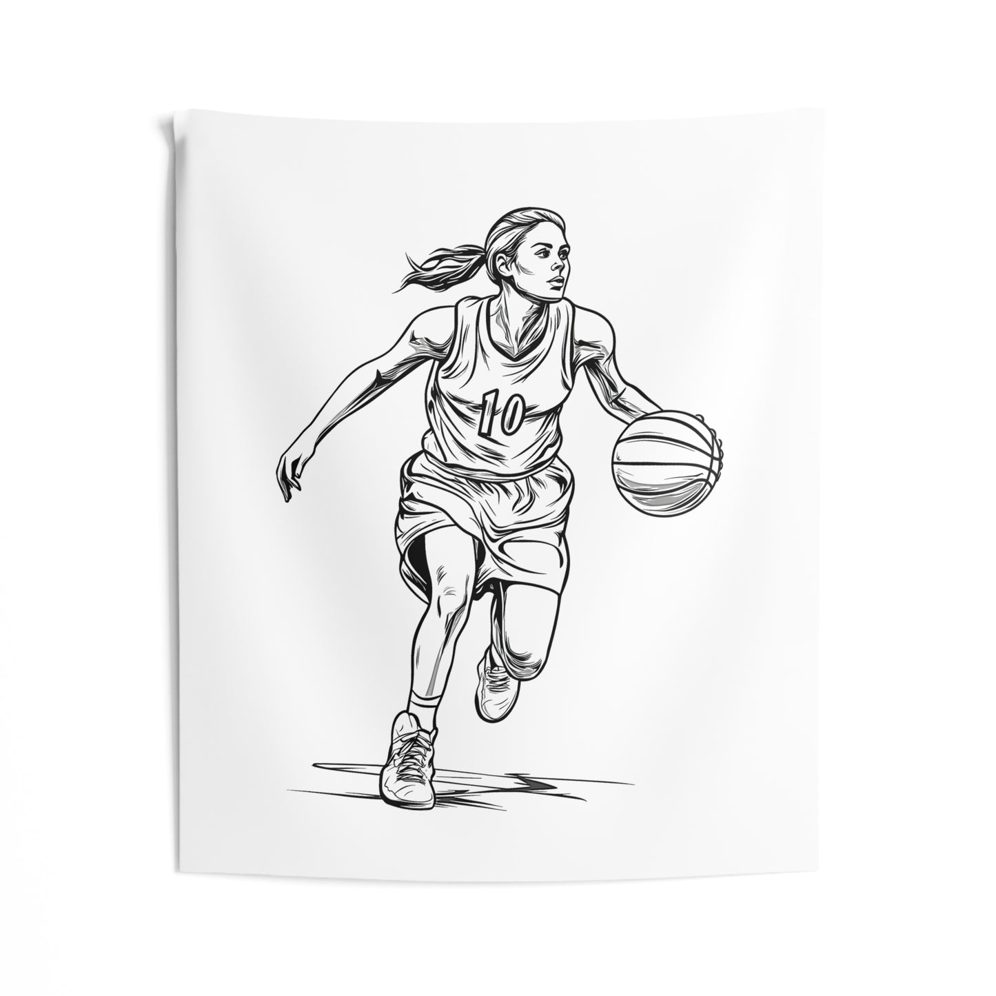 Indoor Wall Tapestries Coloring Kit with 10 Fabric Markers - Basketball