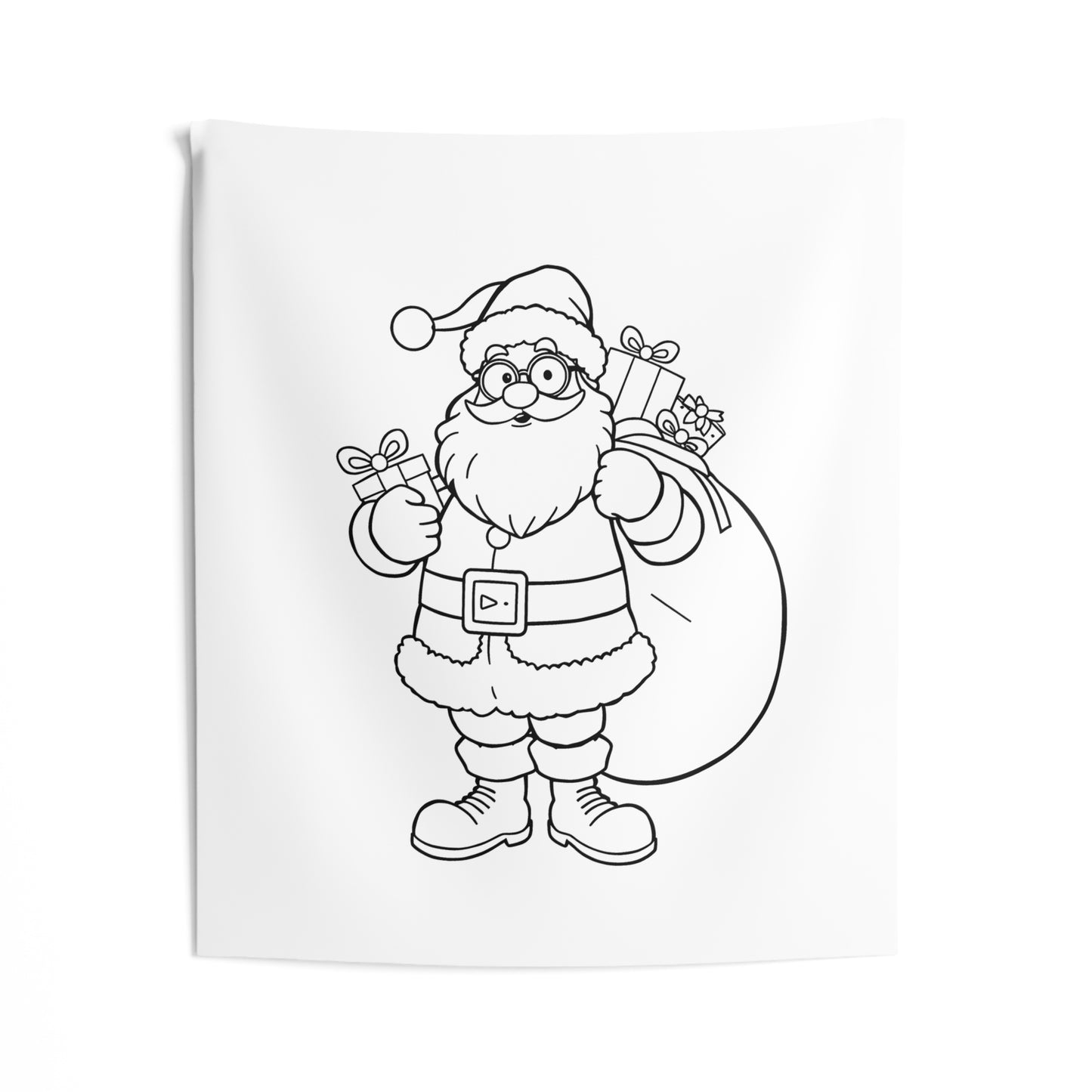 Indoor Wall Tapestries Coloring Kit with 10 Fabric Markers - Santa Claus