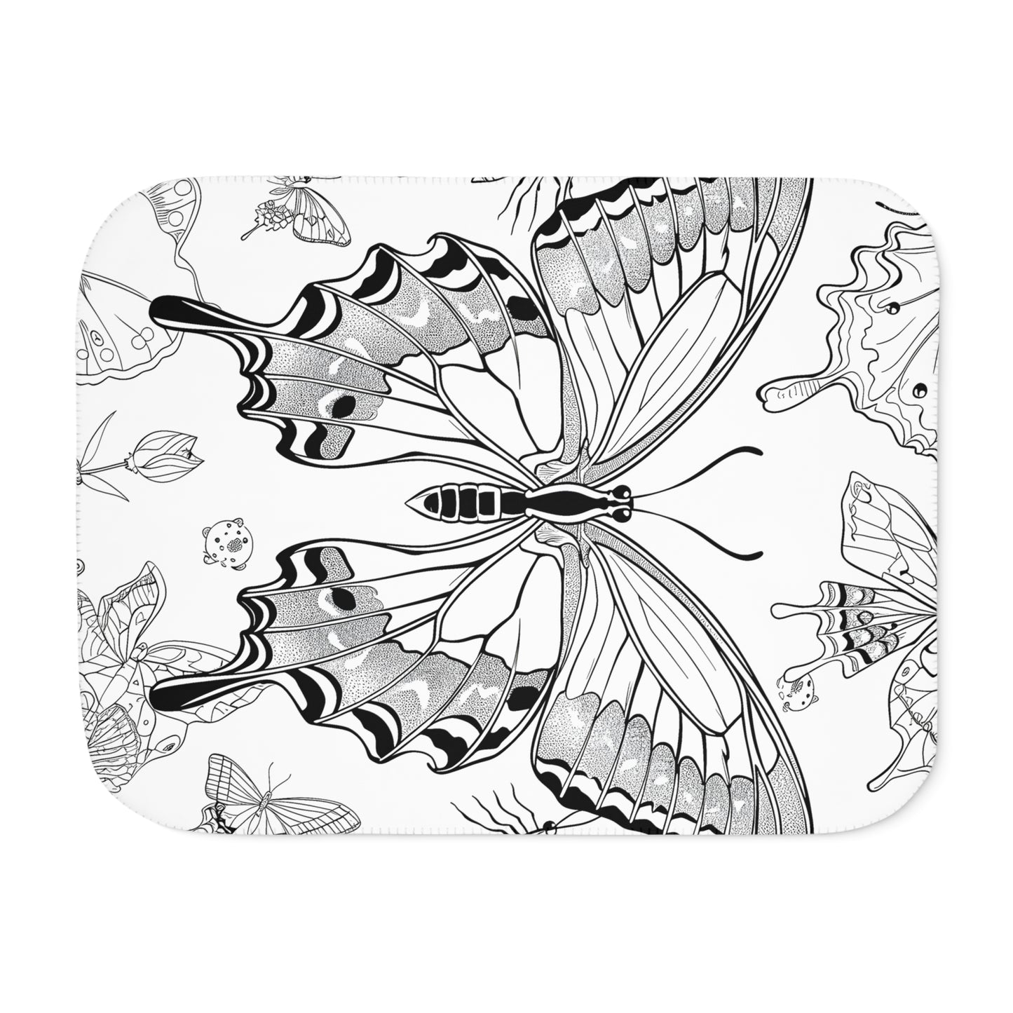 Blanket Coloring Kit with 10 Fabric Markers - Butterflies