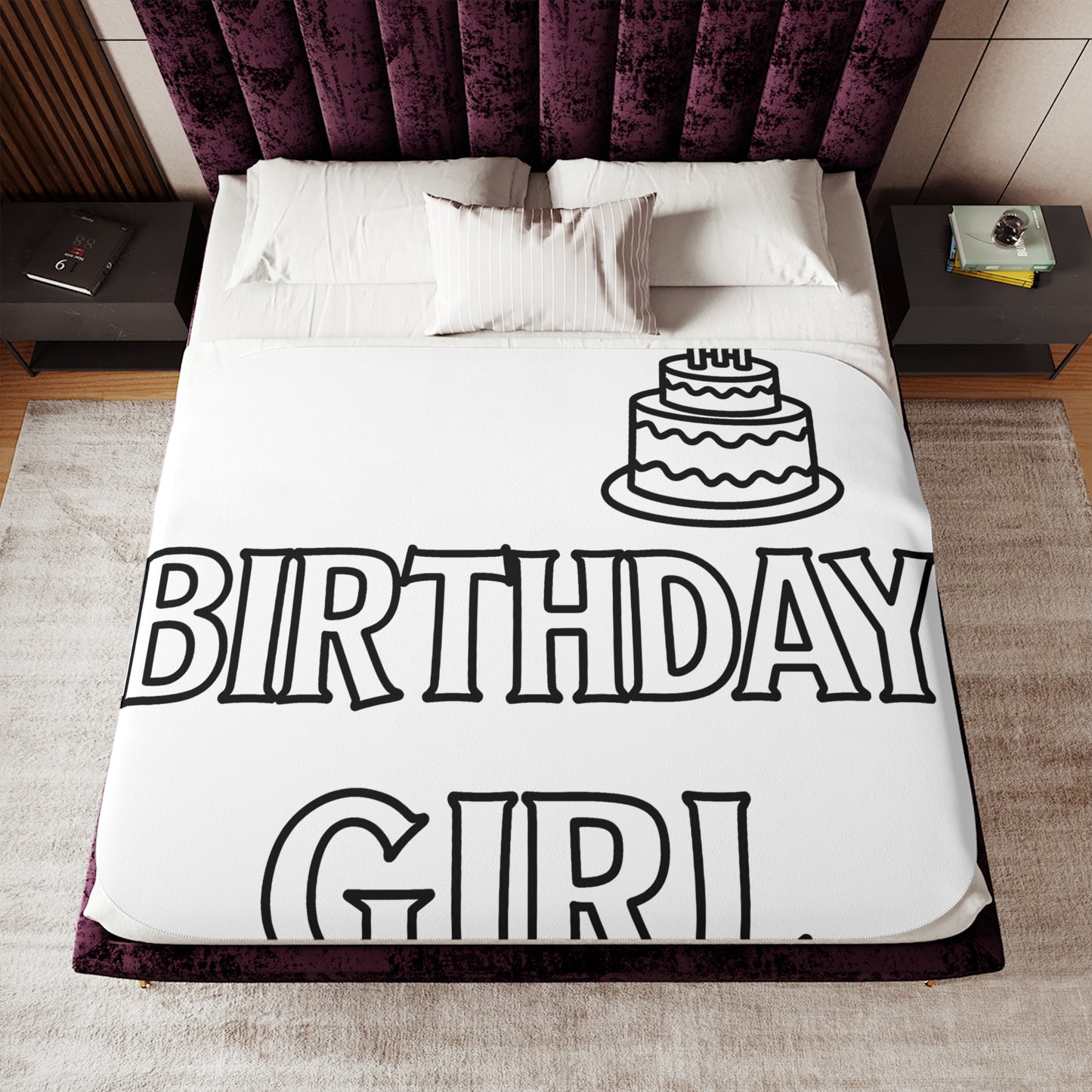 Blanket Coloring Kit with 10 Fabric Markers - Birthday Girl