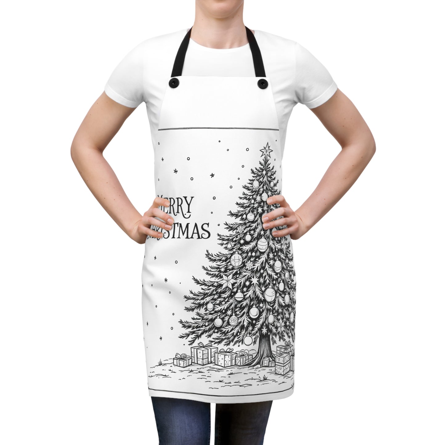 Apron Coloring Kit with 10 Fabric Markers - Christmas Tree