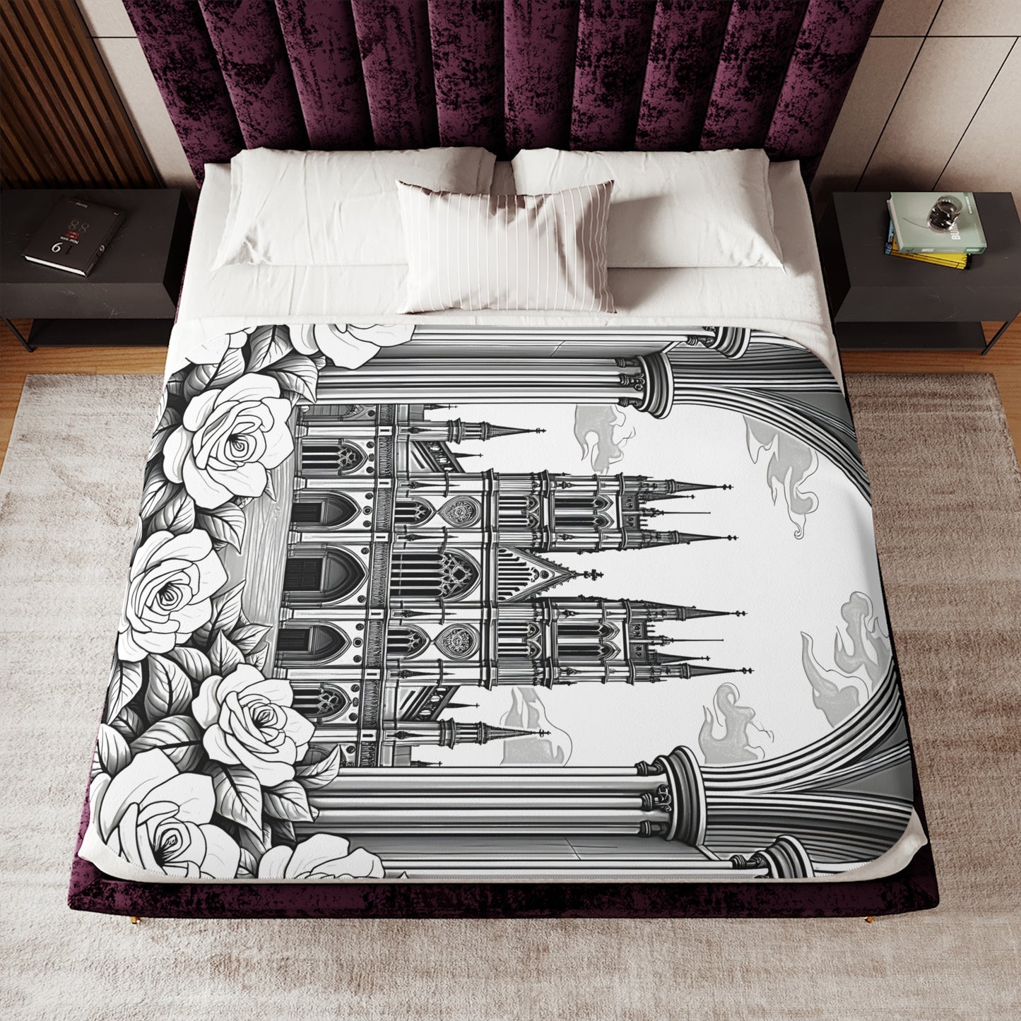 Blanket Coloring Kit with 10 Fabric Markers - Gothic Cathedral