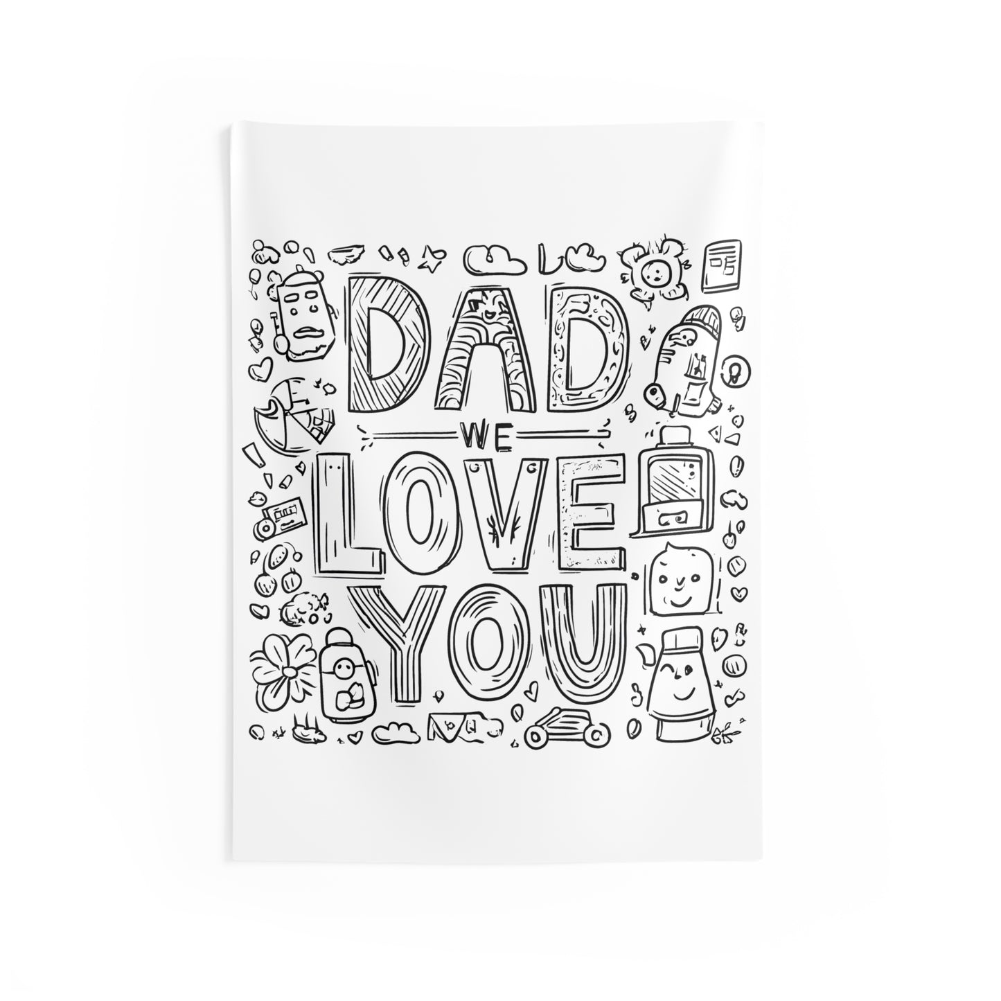 Indoor Wall Tapestries Coloring Kit with 10 Fabric Markers - Father's Day
