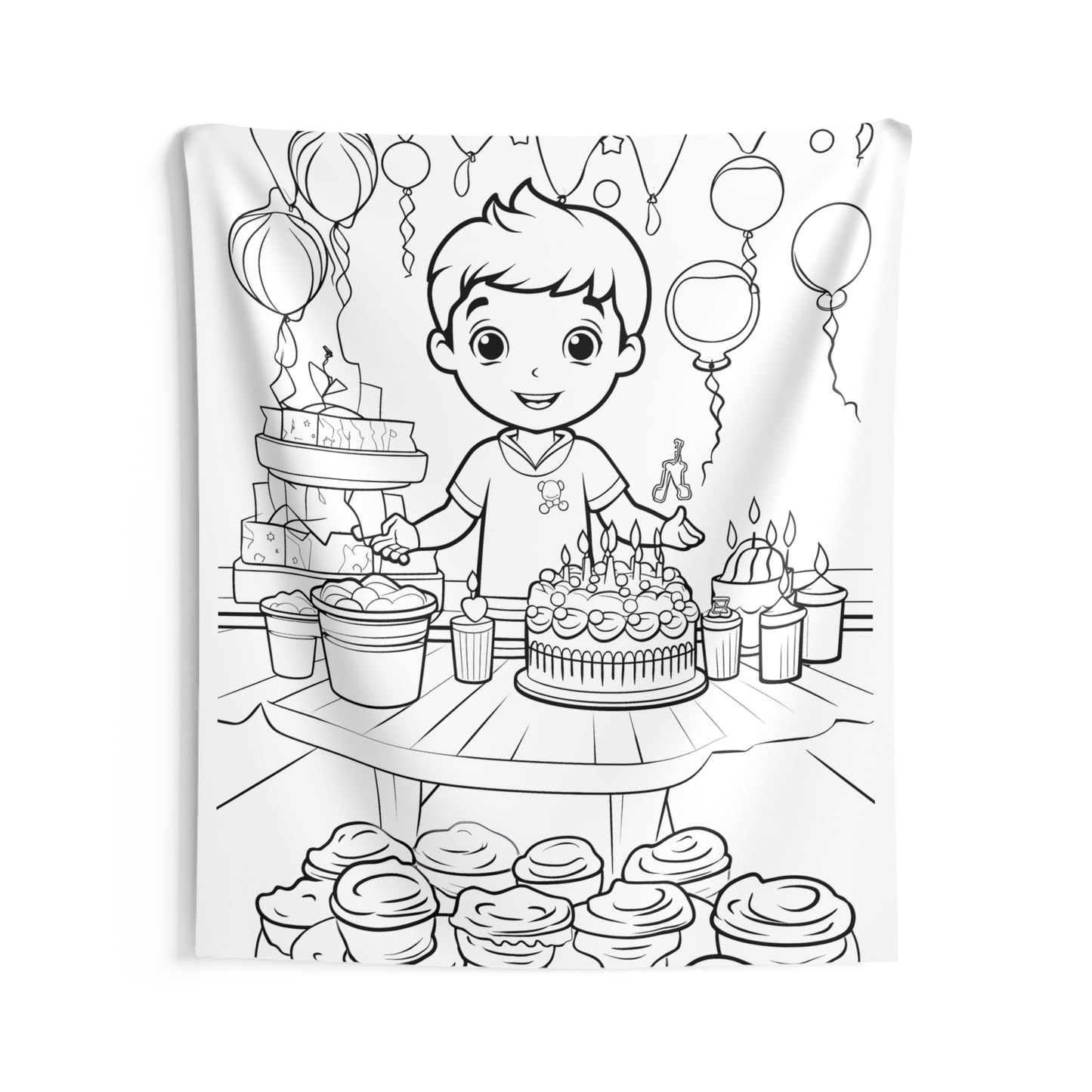 Indoor Wall Tapestries Coloring Kit with 10 Fabric Markers - Birthday Party