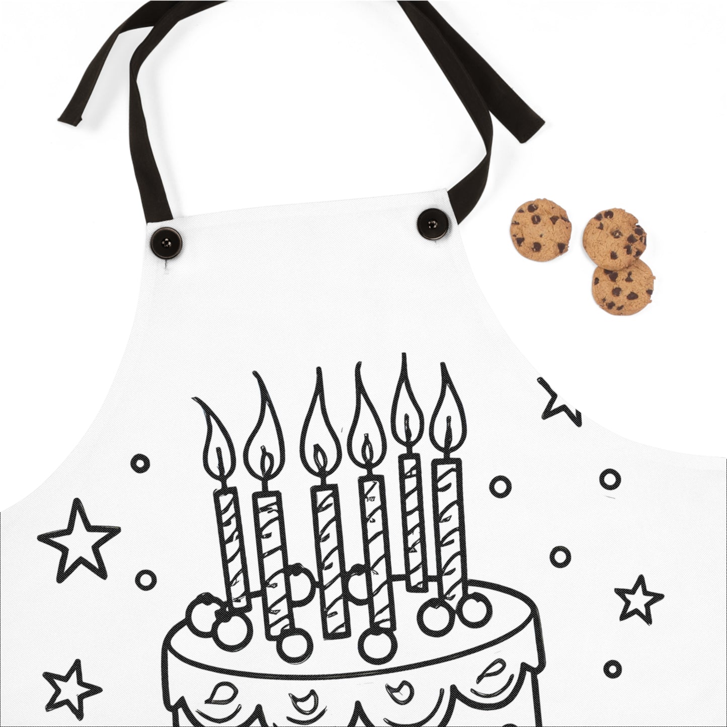 Apron Coloring Kit with 10 Fabric Markers - Birthday Cake