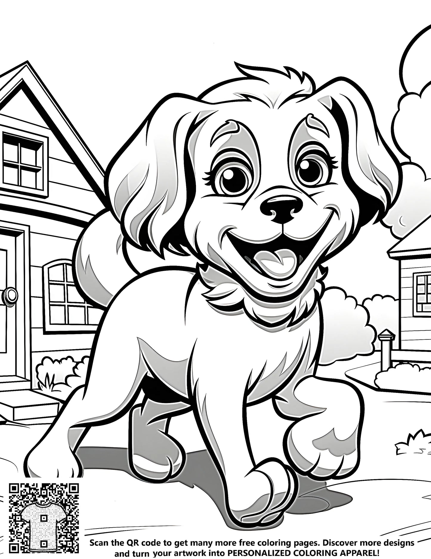 FREE Joyful Puppy Coloring Page - Download NOW