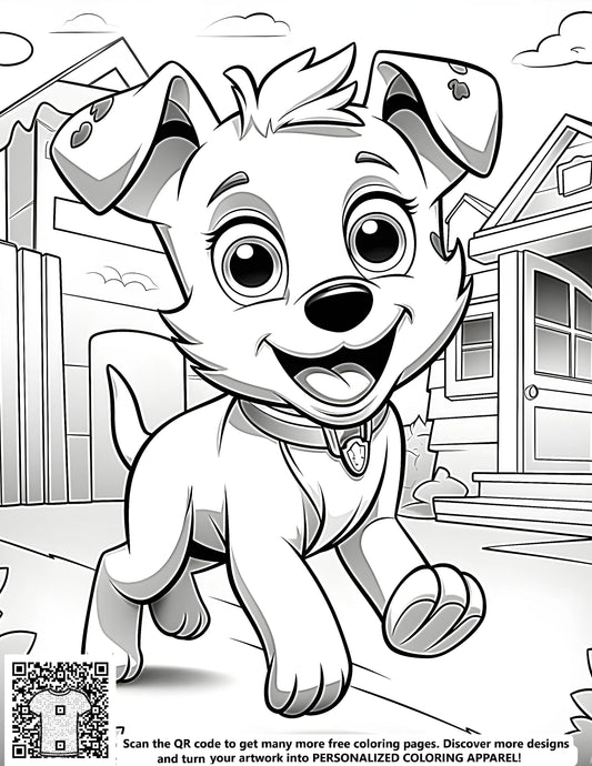 FREE Joyful Puppy Coloring Page - Printable Download