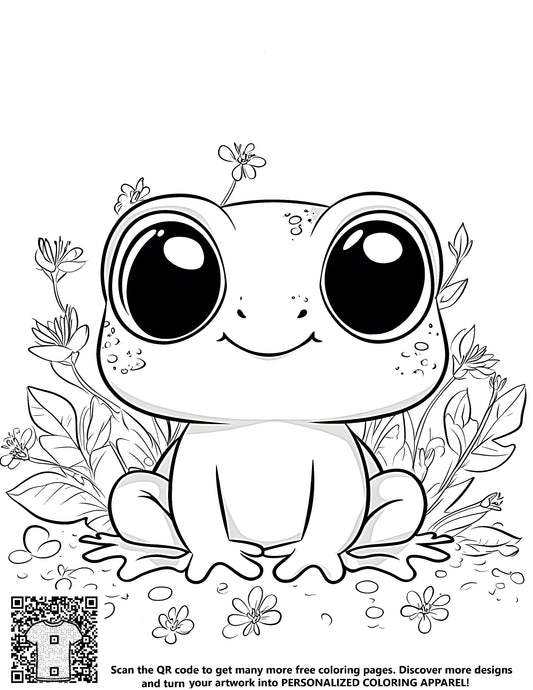 FREE Cute Frog Coloring Page - Printable Download