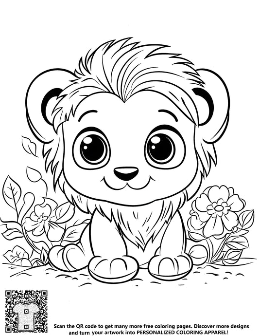 FREE Baby Lion Coloring Page - Adorable Printable Download