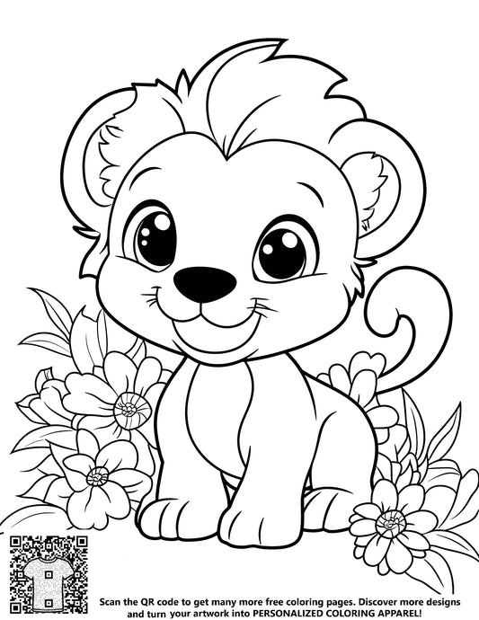 FREE Cute Lion Cub Coloring Page - Printable Download