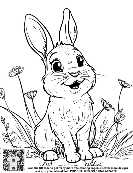 FREE Bunny in Garden Coloring Page - Download NOW