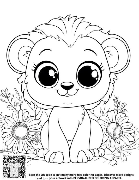 FREE Cute Lion Cub Coloring Page - Printable Download