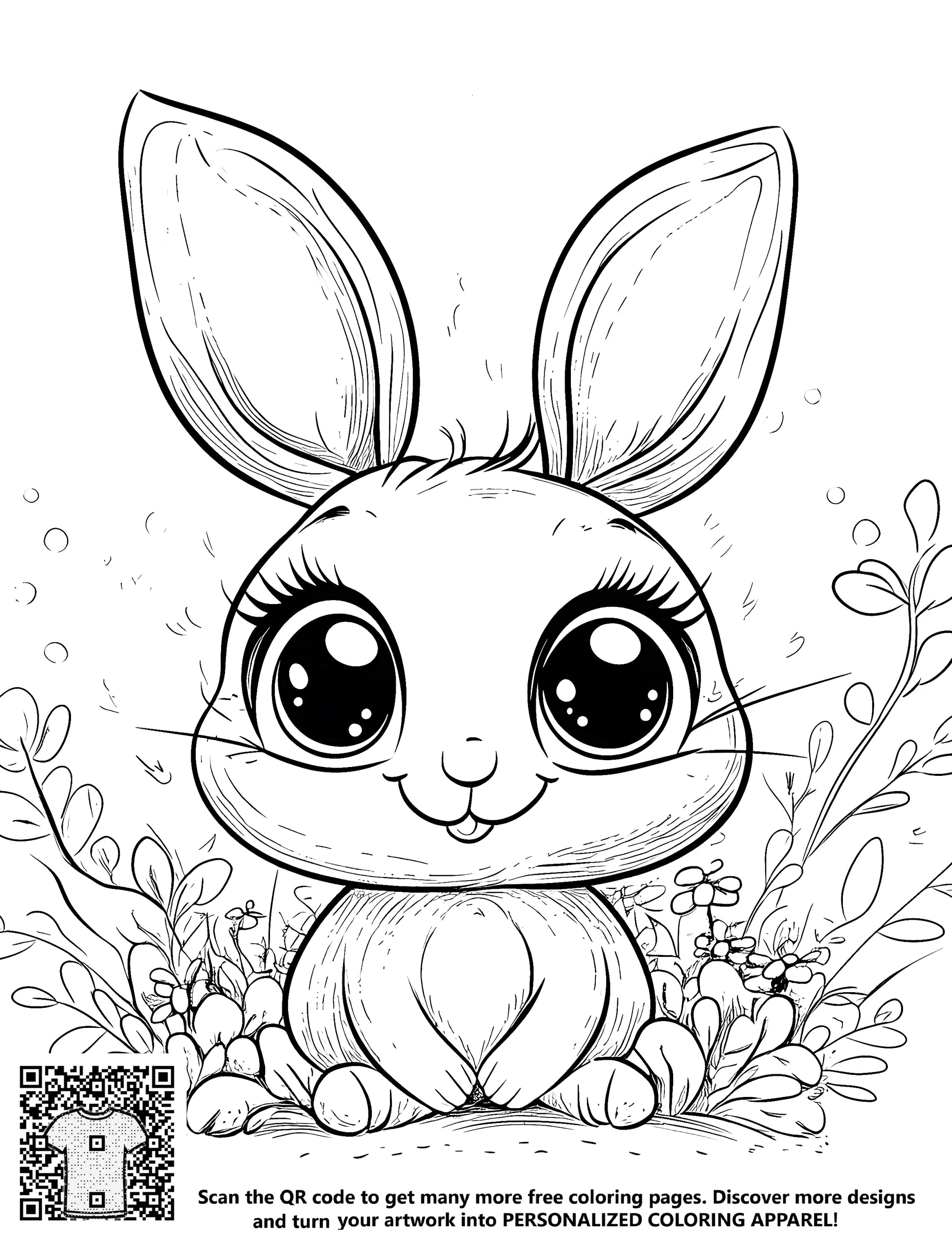 Coloring kit with cute bunny design and 10 fabric markers for kids and adults alike, perfect for creative free coloring pages in black and white or color