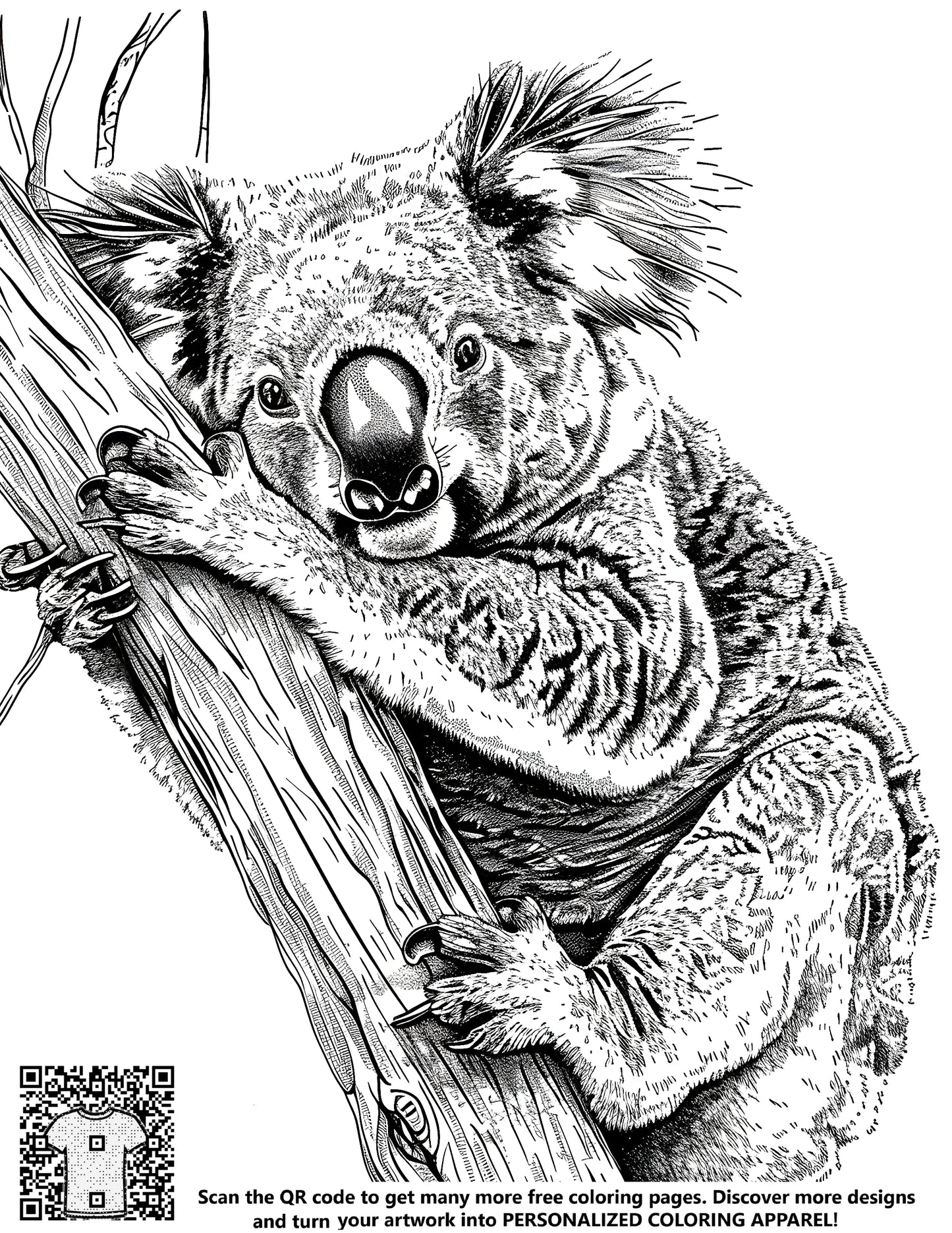 FREE Koala Bear Coloring Page - Download NOW