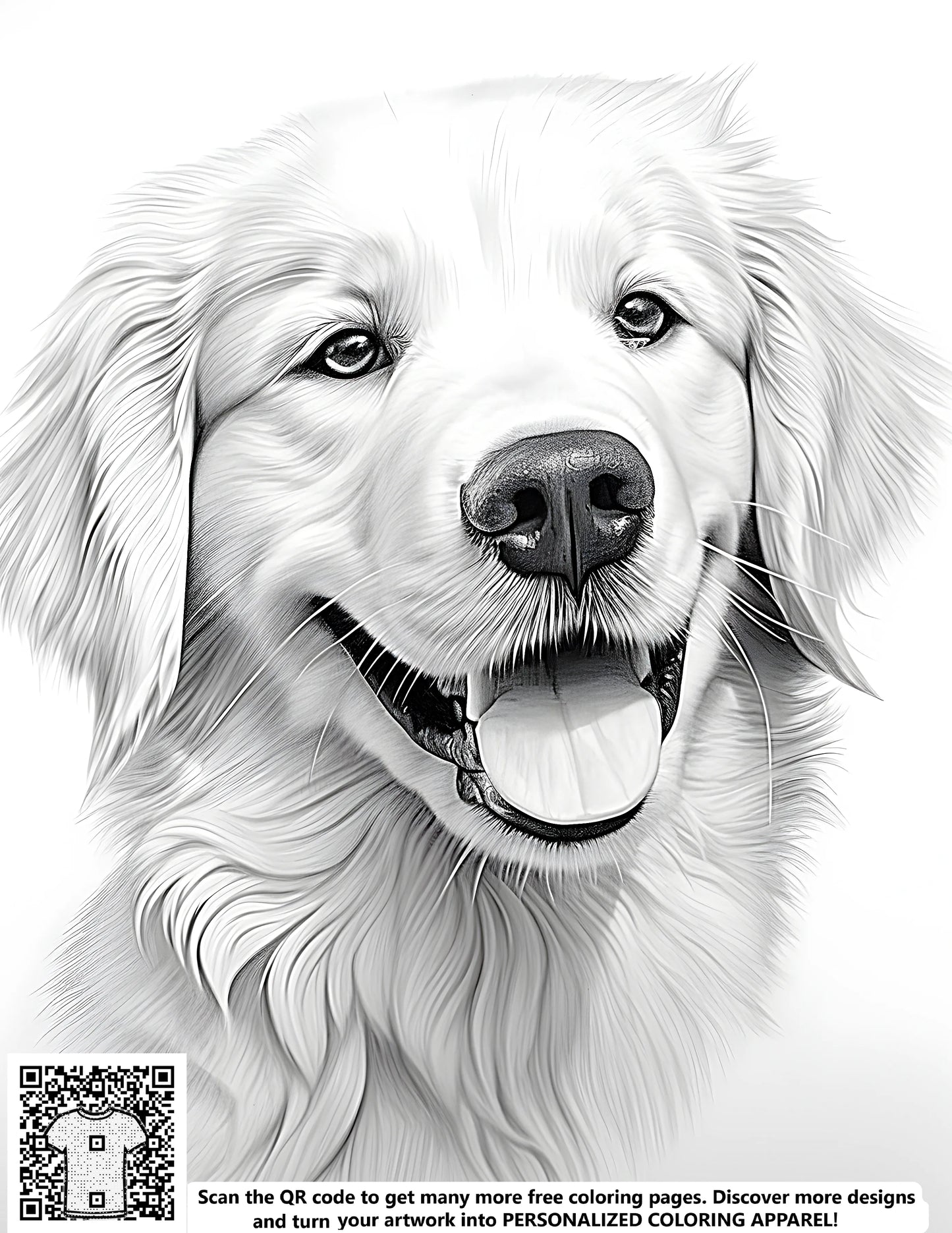 FREE Golden Retriever Coloring Page - Realistic & Detailed Download NOW