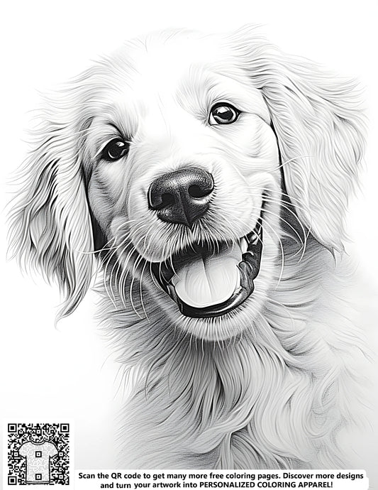 FREE Golden Retriever Coloring Page - Download NOW