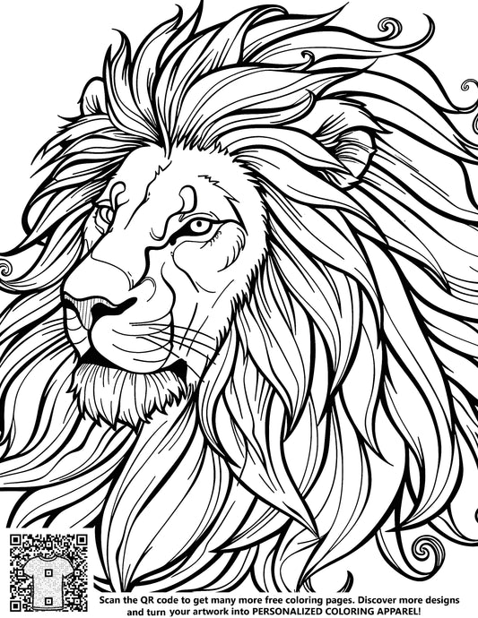 FREE Lion's Head Coloring Page - Printable Download