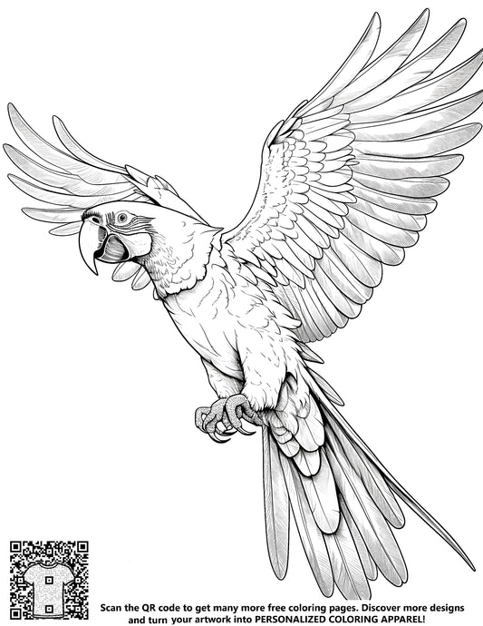 FREE Parrot Flying Coloring Page - Printable Download