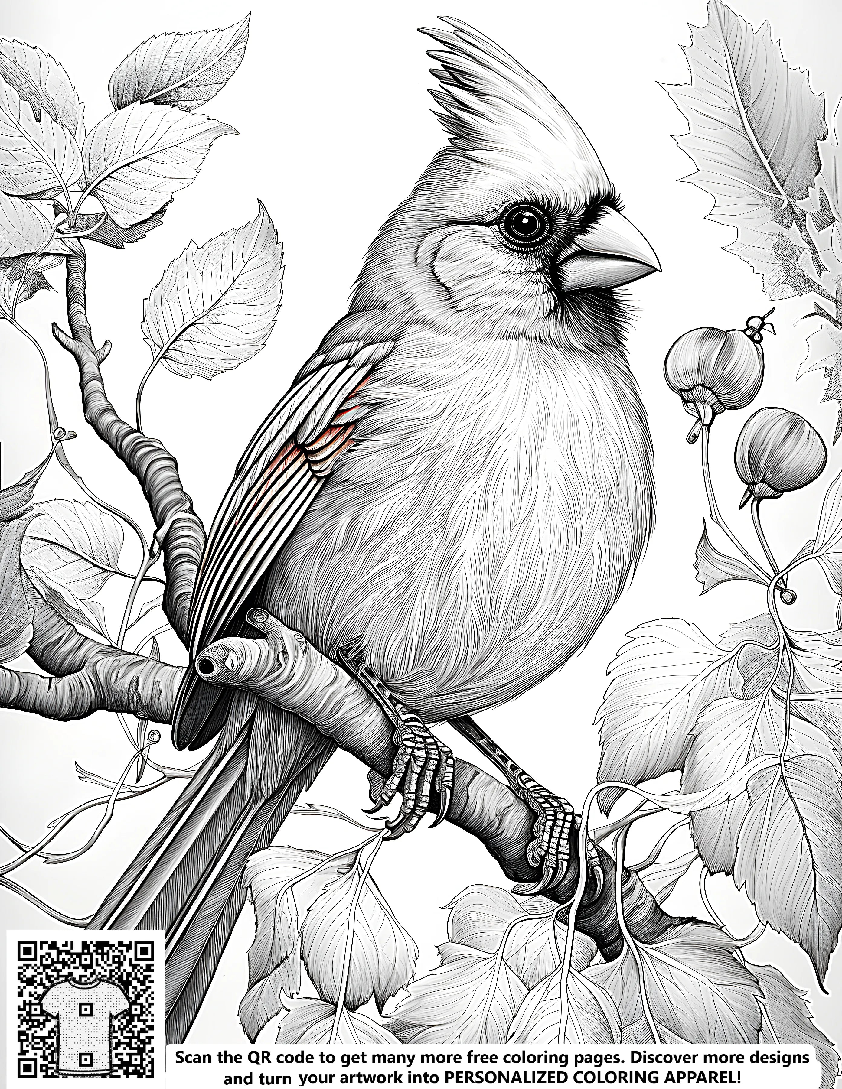 Free Cardinals Coloring Page PDF – Davinci in You