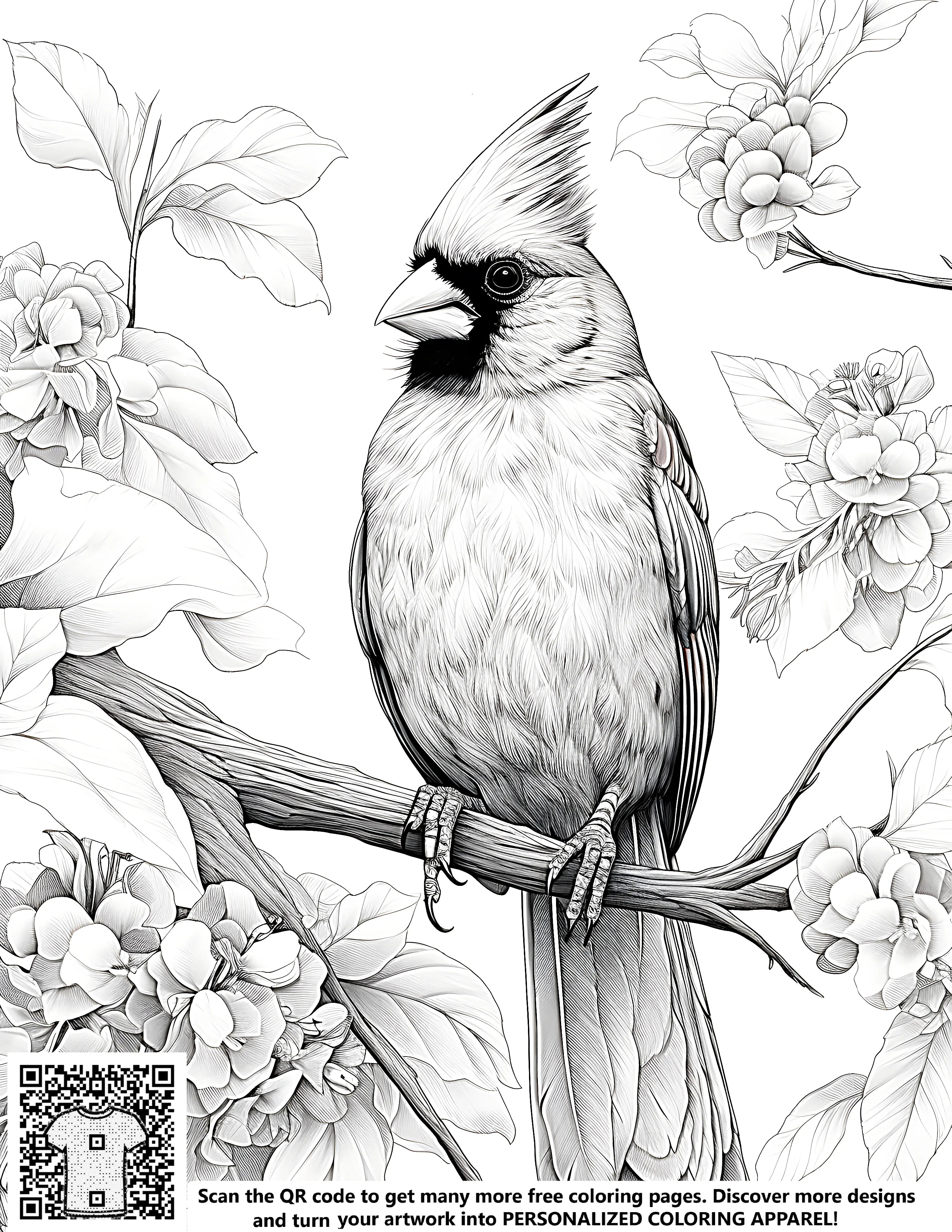 Free Cardinal Coloring Page PDF – Davinci in You