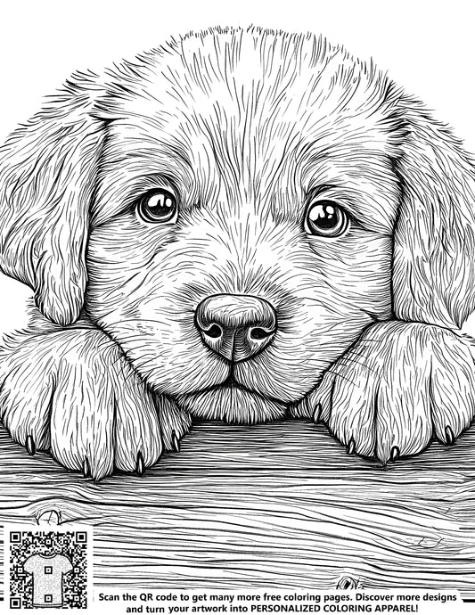 Free coloring page kit with dog art design featuring adorable puppy illustrations and cute graphics