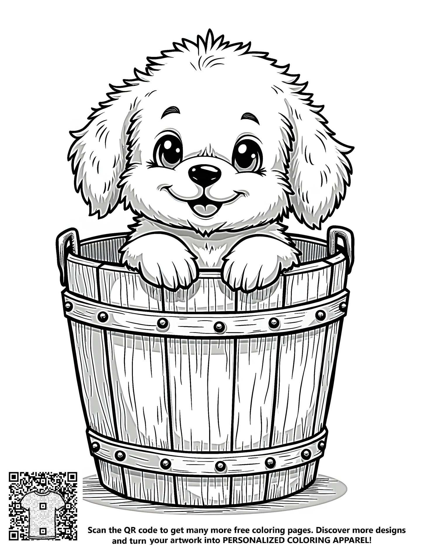 FREE Cute Puppy Coloring Page - Printable Download