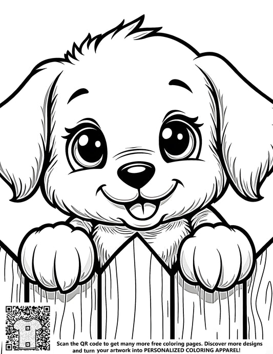 Free puppy coloring pages, cute dog illustrations, adorable pet designs