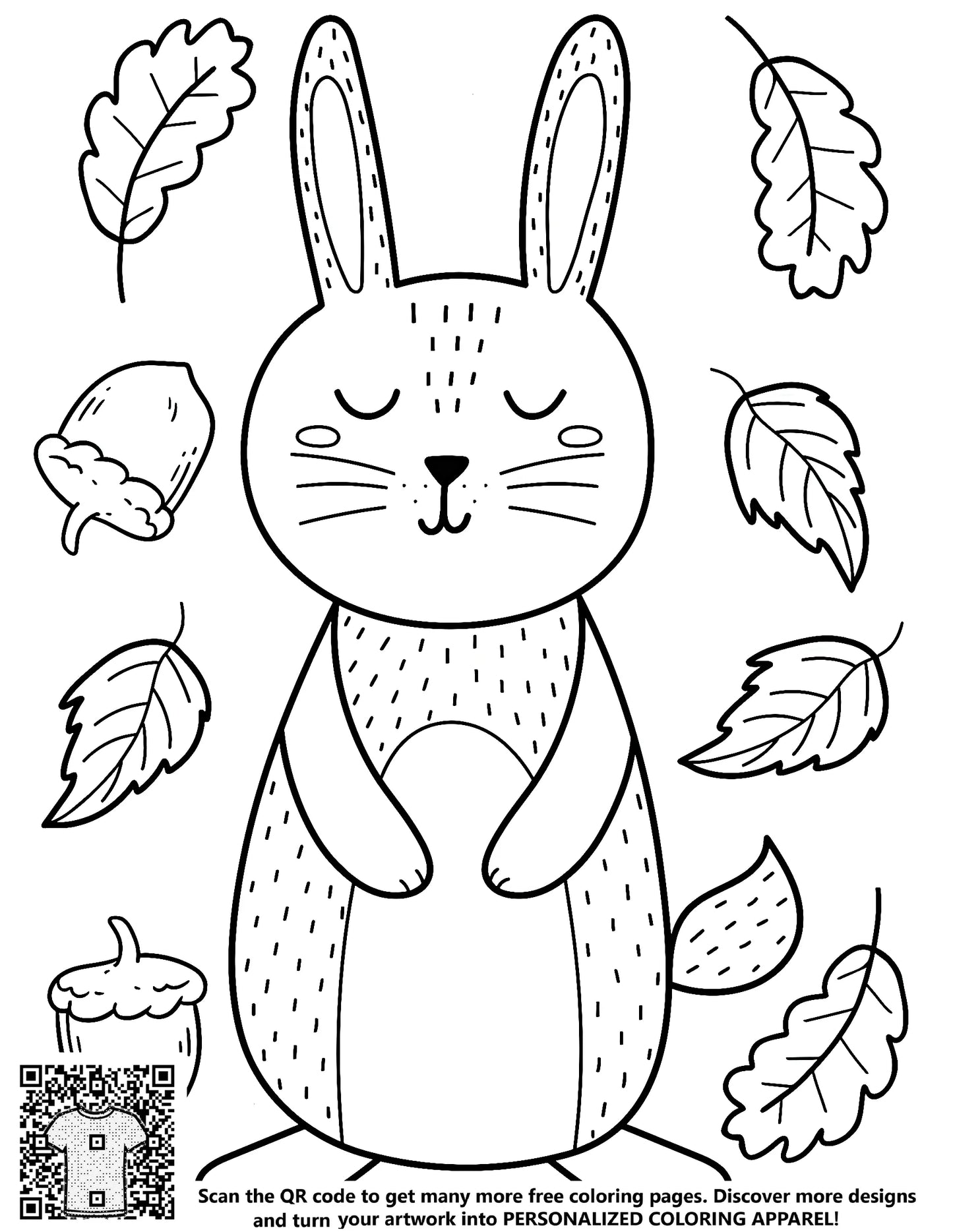FREE Woodland Rabbit Coloring Page - Download NOW