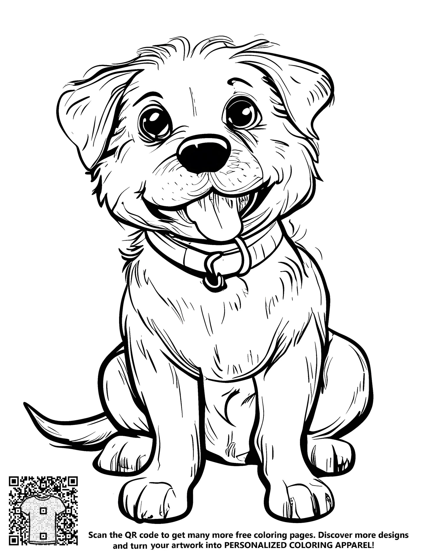 FREE Cute Puppy Coloring Page - Download NOW
