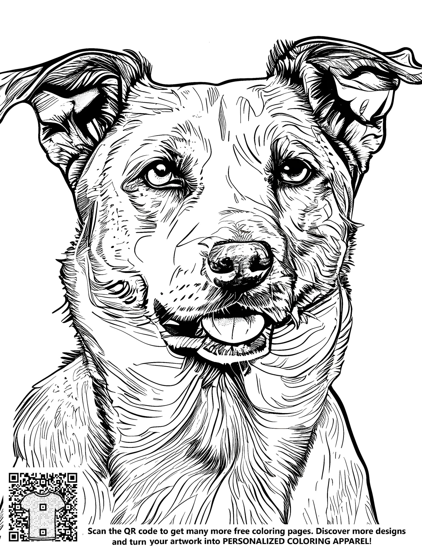 FREE Dog Face Coloring Page - Download NOW