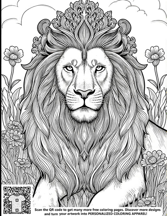 FREE Majestic Lion Coloring Page - Intricate Design with Decorative Mane - Printable Download