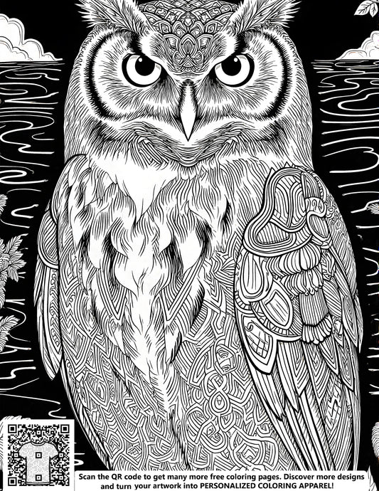 FREE Owl Coloring Page - Intricate Patterns & Textures - Printable Download