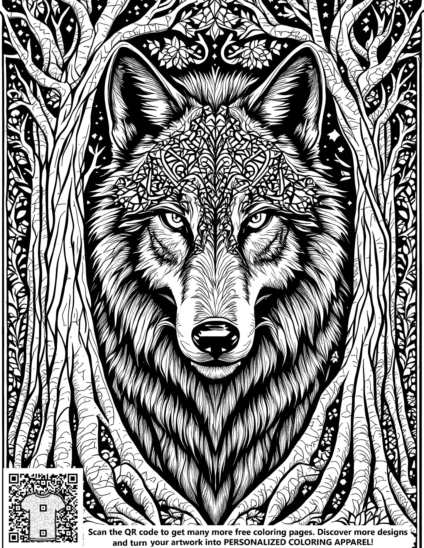 FREE Wolf Coloring Page - Printable Wildlife Art Download