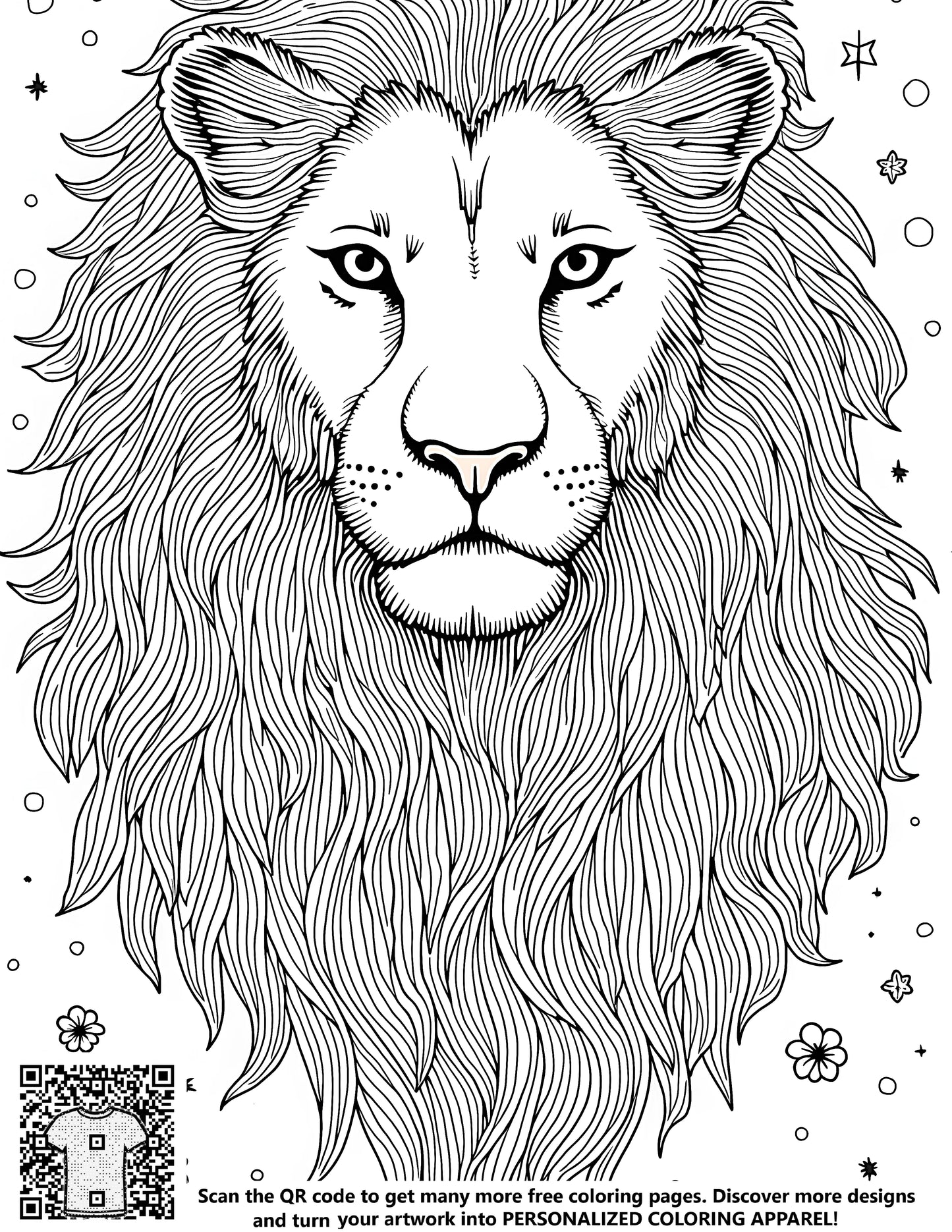 FREE Lion's Head Coloring Page - Printable Download