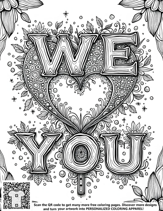Free Adult Coloring Pages, Affection Card Designs, Heartfelt Love Images