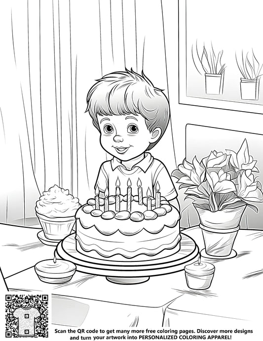 FREE Birthday Celebration Coloring Page - Download NOW