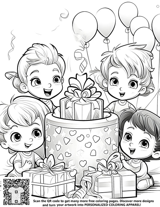 FREE Birthday Celebration Coloring Page - Download NOW