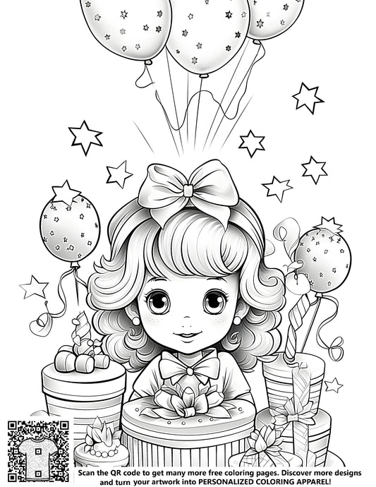 FREE Birthday Celebration Coloring Page - Download NOW