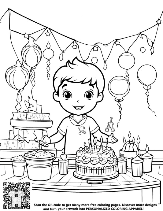 FREE Birthday Party Coloring Page - Download NOW