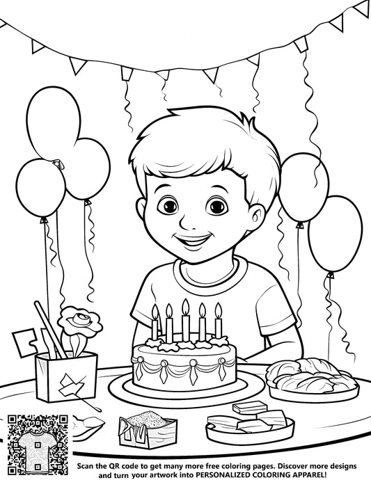 FREE Birthday Celebration Coloring Page - Download NOW