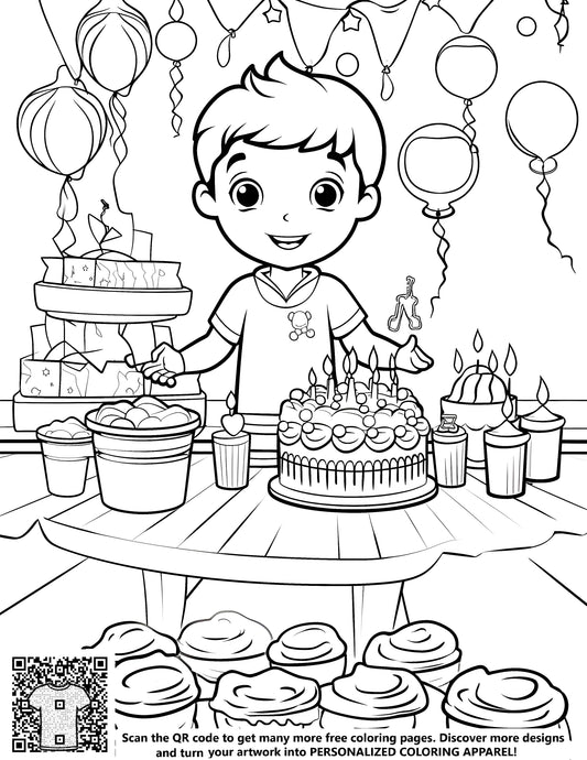 FREE Birthday Party Coloring Page Download NOW