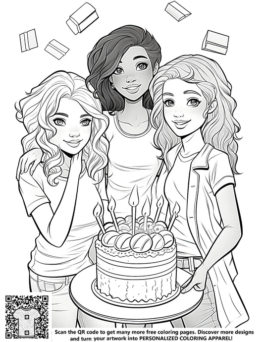 FREE Birthday Celebration Coloring Page - Download NOW