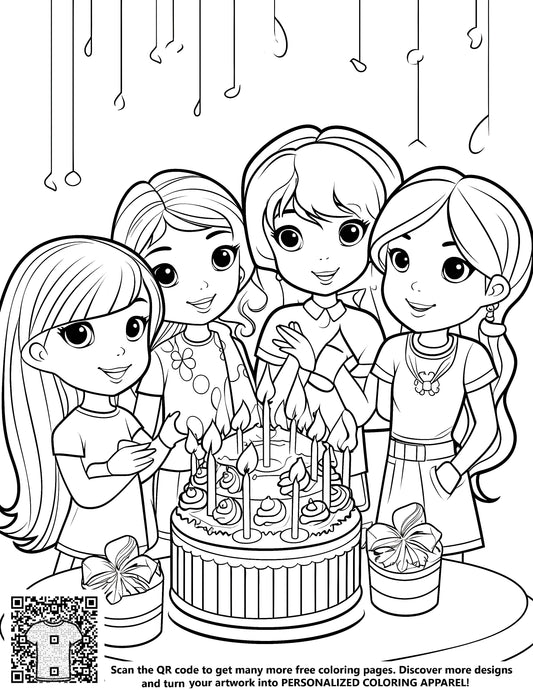 FREE Birthday Party Coloring Page - Printable Download