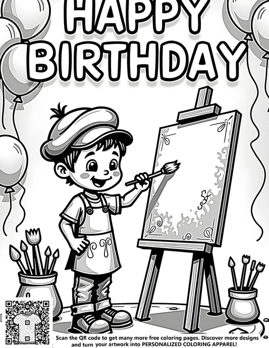 FREE Happy Birthday Coloring Page - Download NOW